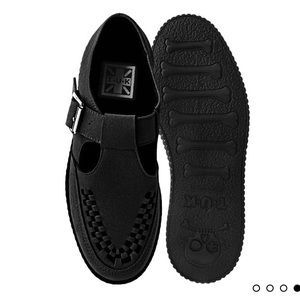 T.u.k Black suede viva low sandals creepers